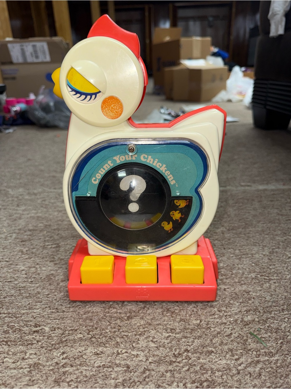 Kids Counting Chicken Toy - White and Red Educational Toy